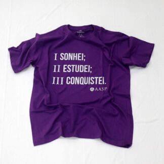 Camiseta Cor Roxa I Sonhei - Ii Estudei - Iii Conquistei - Tam. G